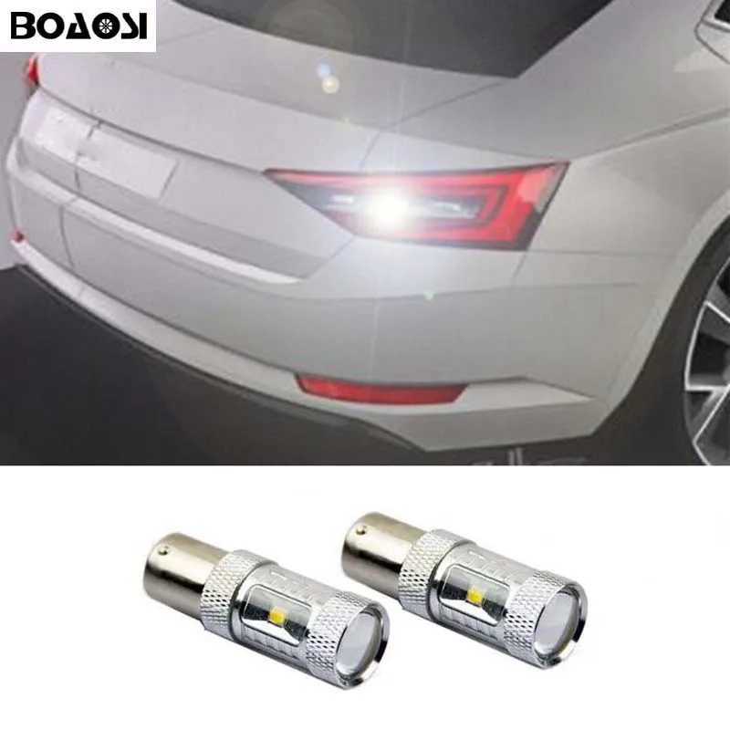 BOAOSI 2x1156 P21W белый 30W светодиодный фсветильник заднего хода для Skoda Fabia Praktik Octavia (1Z3)