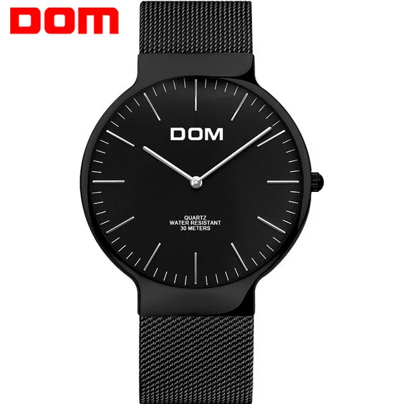 

Simple Men's Watches DOM Relojes Ultra Thin Case Steel Mesh Band Watch Men Business Zegarek Meski Casual Quartz Wristwatches