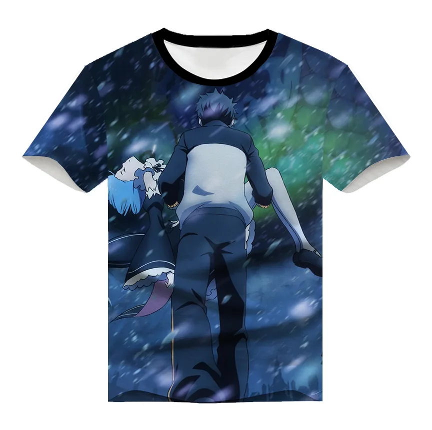 Re Zero kara Hajimeru Isekai Seikatsu футболка Аниме Мужчины и женщины RE: ZERO-start Life в другом мире футболка