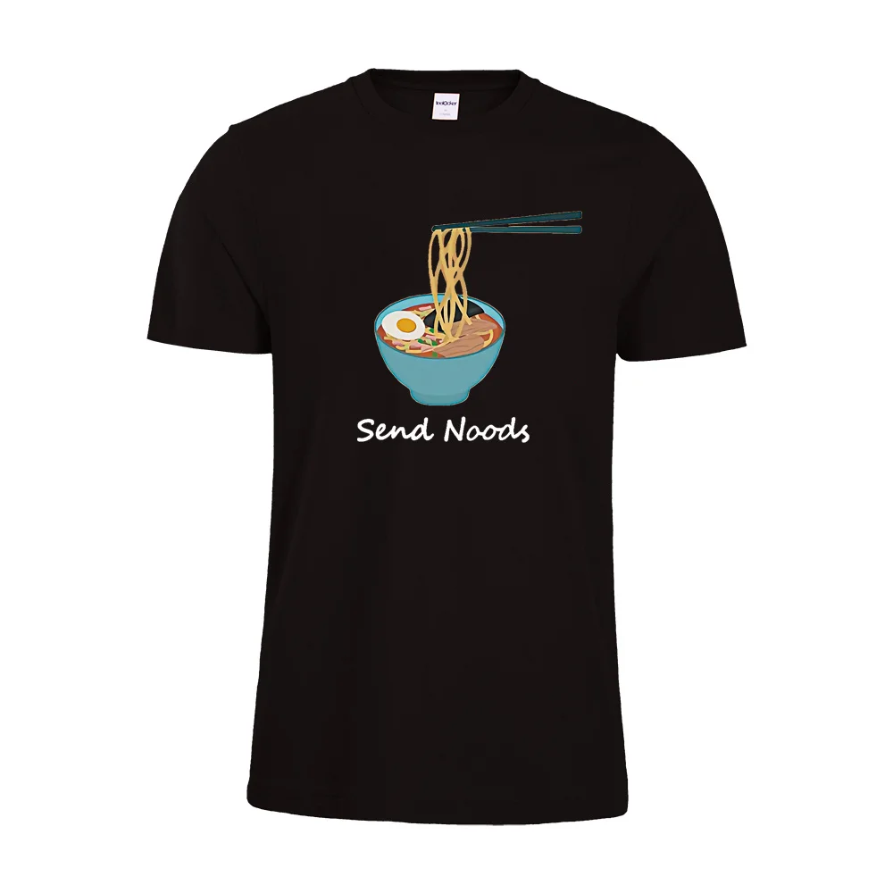 Футболка с надписью Send Noods Подарочная футболка Food Lover Nudes подарочные хлопковые
