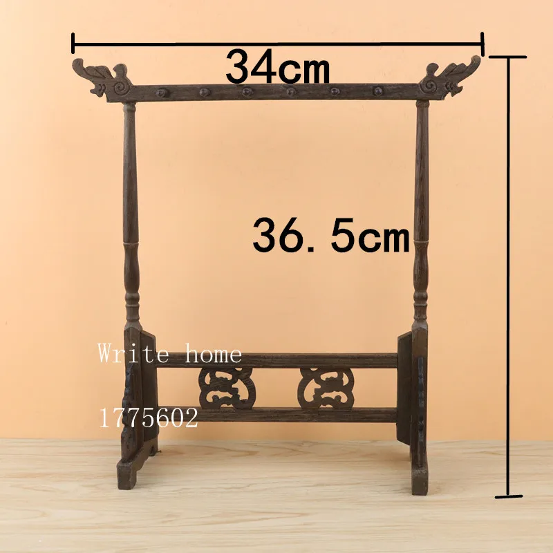 Традиционный китайский держатель для кистей каллиграфия держатель для ручек подставка 12 крючков куриное крыло деревянная подставка для кистей подвесной держатель для ручек