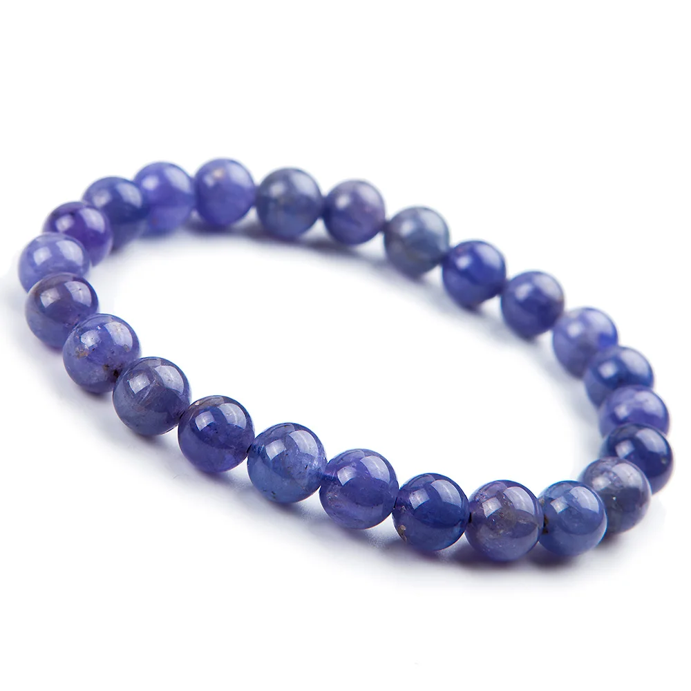 Genuine Natural Tanzanite Blue Gemstone 7mm Bracelet Round Beads ...