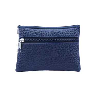 

Fashion Unisex Solid Coin Purse Card Package Wallet PU Leather Zipper Square Clutch Multi Functional Coin Purse Card Wallet Sac