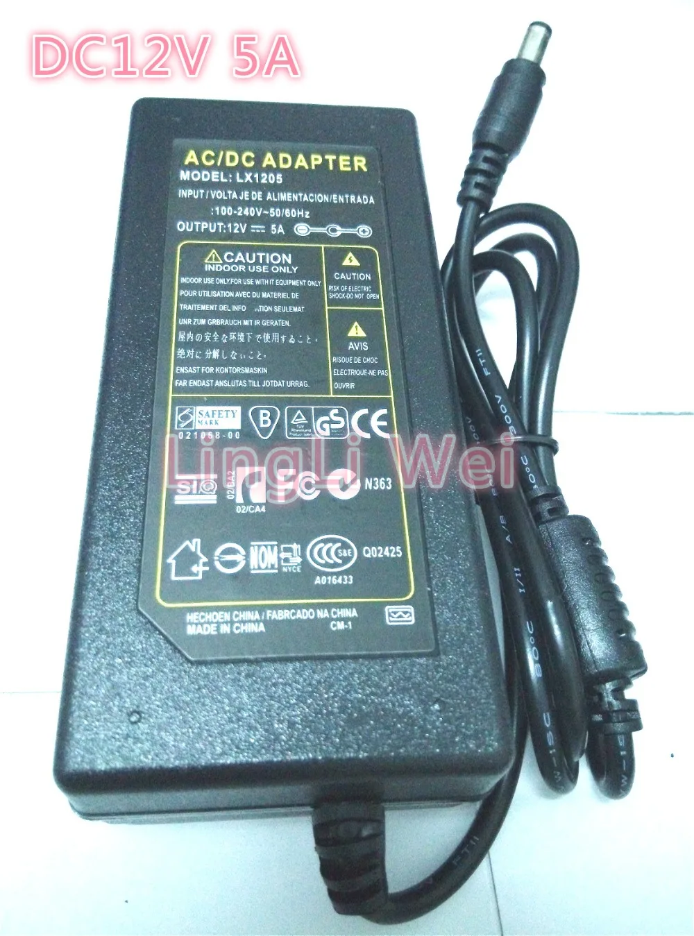12V5A DC 12V 5A AC 110-240V Светодиодный светильник адаптер питания светодиодный адаптер питания трансформатор для светодиодный ленты 5050 2835 DC 5,5*2,5mm