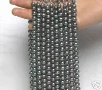 

SALE WHOLESALE 10X High Quality 6-7MM Natural BLACK FRESHWATER PEARL 17" NECKLACE-1521