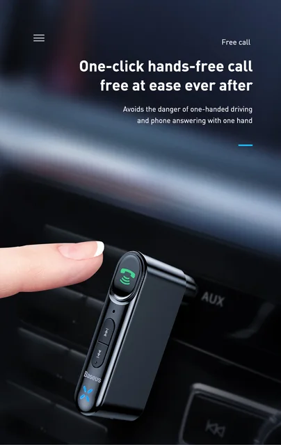 Baseus AUX Bluetooth-kompatibel Adapter Auto 3,5mm Jack Dongle Kabel  Handfree Car Kit Audio Sender Auto Empfänger - AliExpress