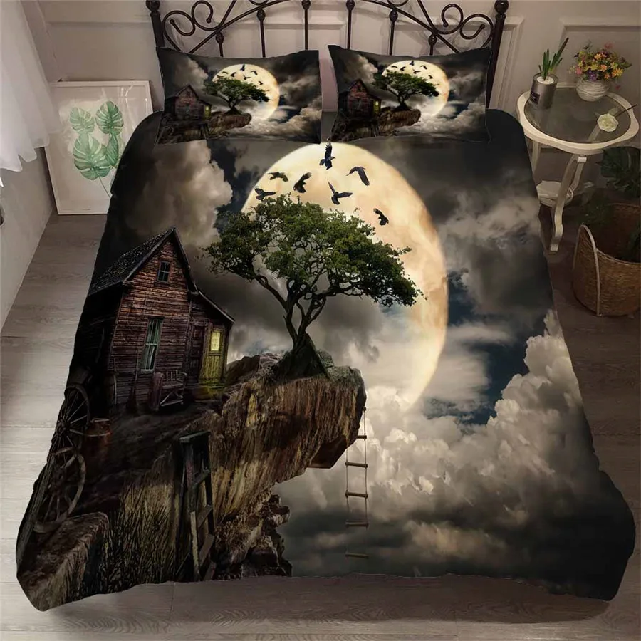 

Bedding Set 3D Printed Duvet Cover Bed Set Sea Fantasy Fairy Forest Home Textiles for Adults Bedclothes with Pillowcase #MJSL11