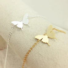 10 шт Нержавеющая сталь Регулируемая цепь бабочка Браслеты Шарм Для женщин минимализм ювелирные изделия крошечный животных бижутерия