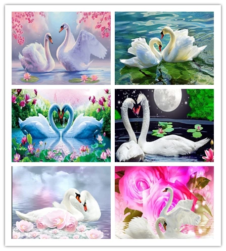 5D DIY Diamond Painting Animal Swan Embroidery Cross Stitch Needlework Mosaic Rhinestones Home Decoration Gift | Дом и сад