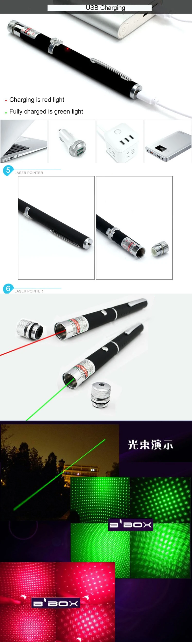 Мини 5 мВт usb зарядка зеленый лазер мощный ведущий 532 нм красная лазерная ручка Сильный светильник лазерный луч указка небо звезда с линией