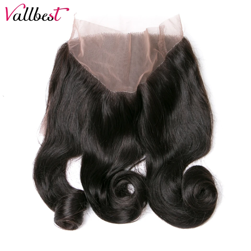 Vallbest 8-20 свободная волна 360 кружева фронтальной 100% натуральные волосы застежка 1B натуральный Цвет 120% плотность не Волосы remy ткань расширения