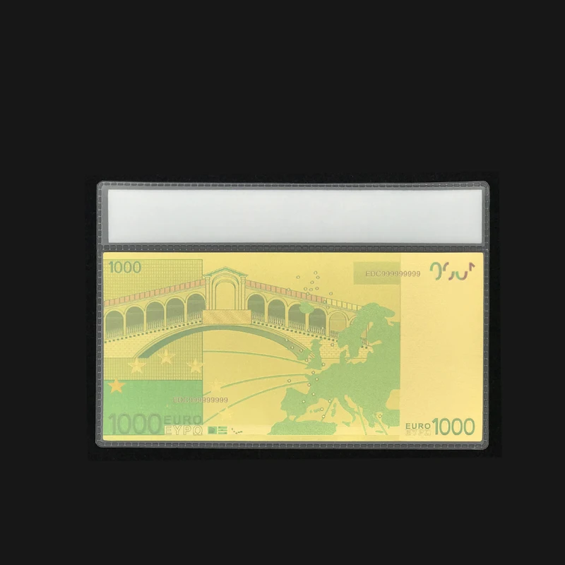 Сувенирная продукция для Цвет Банкноты евро 1000 в центре сообщений течение 24k Gold