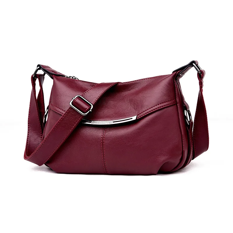 

2019 Women Versatile Handbag Soft Offer PU Leather bags Zipper messenger bag/ Splice grafting Vintage Shoulder Crossbody Bags