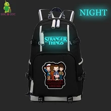 Странные Вещи светящиеся школьные сумки для подростков коллаж студентов большой рюкзак для ноутбука для женщин и мужчин повседневный рюкзак для путешествий