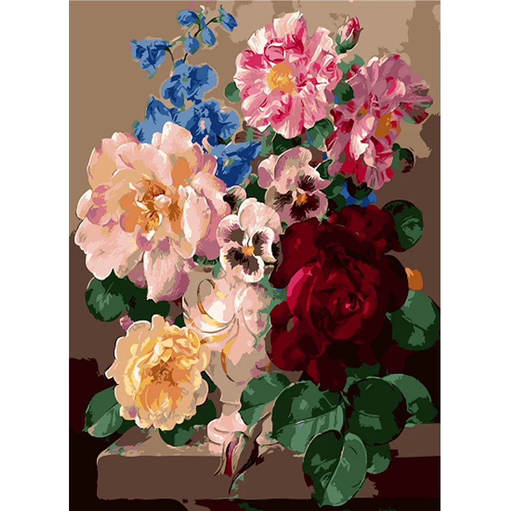 YANXIN DIY Framed Painting By Numbers Oil Paint Photo Wall Art Digital