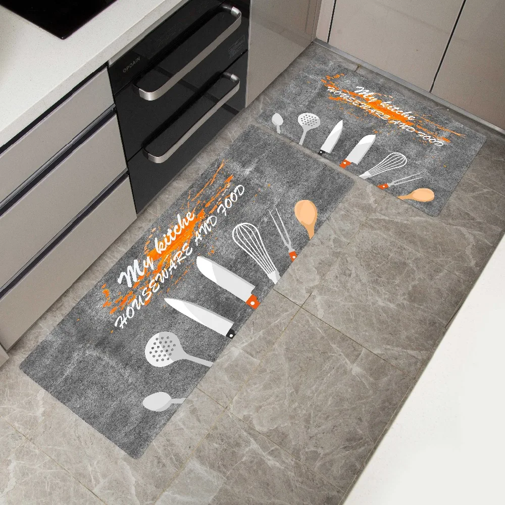 Non-slip PVC Long Kitchen Mat - Creative Entrance Doormat for Bedroom and Living Room - Modern Floor Mats for Kitchen image 4