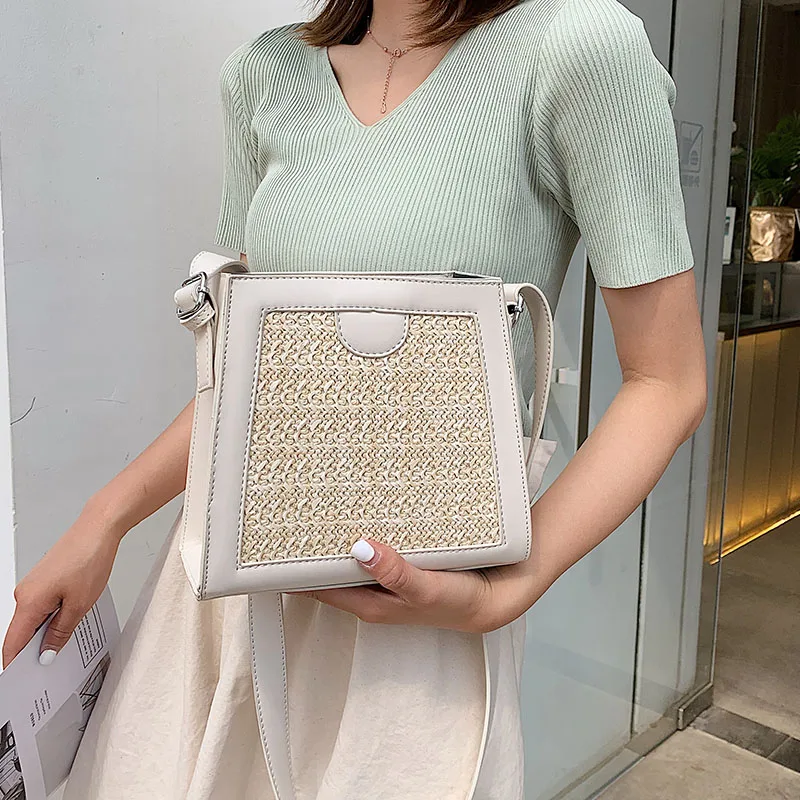 

Litthing 2019 New Flap Women's Style Tote Summer Woven Chain Bag Mini Messenger Shoulder Bag Pu Soft Clutch Bag Crossbody Canta
