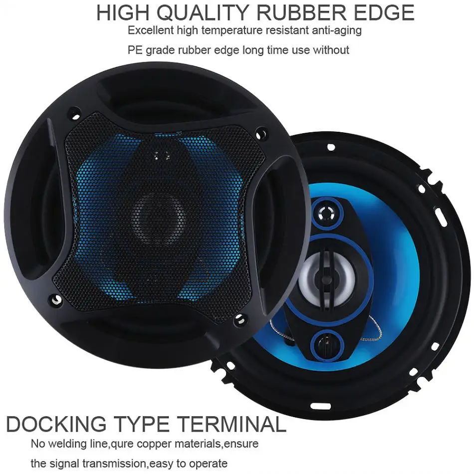 

2pcs 6.5 Inch 180W 3 Way Car Hifi Loud Coaxial Speaker Horn Full Frequency Auto Automobile Audio Music Stereo Sound Loudspeaker