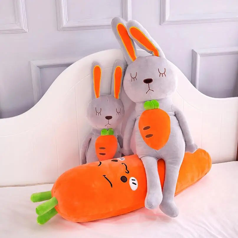 

New Style Rabbit Carrot Plush Toy Stuffed Animal Doll Plush Pillow Creative Gift Send to Children & Friends