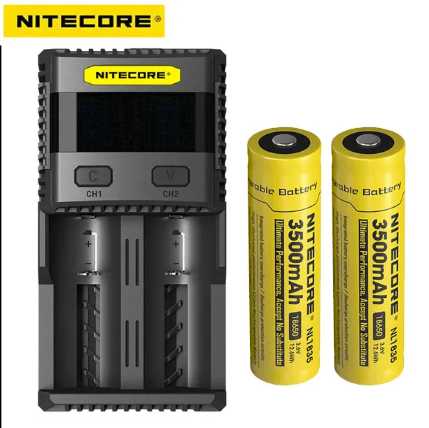 Nitecore SC2 Superb Charger Universal Battery Charger+2X nitecore