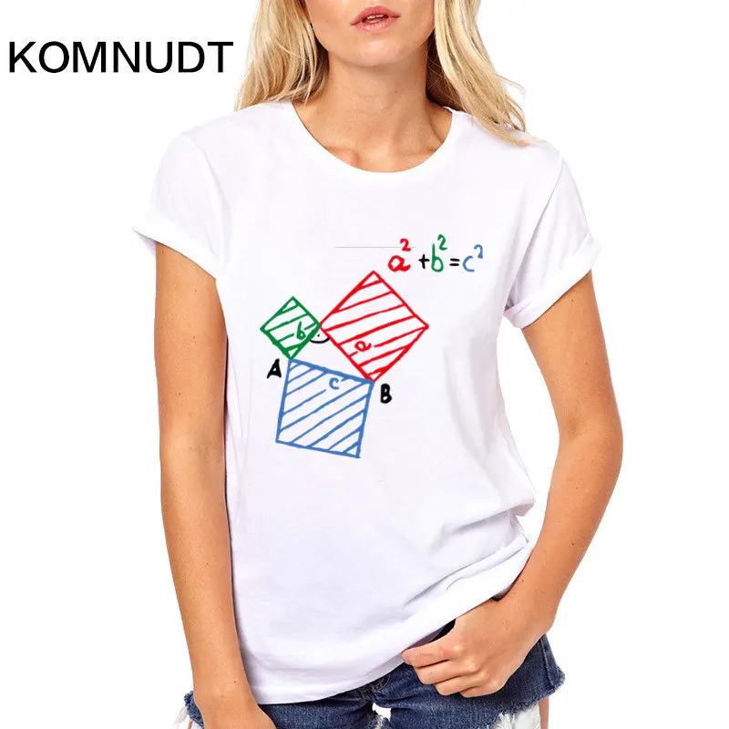 Komnudt Пособия по физике Футболки wemen Творческий Повседневная футболка короткий