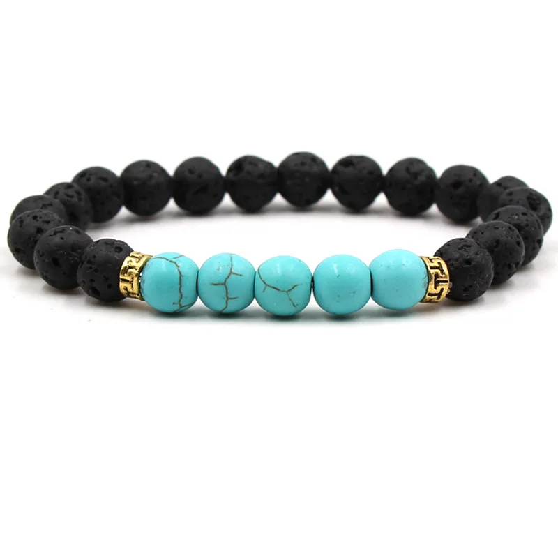 

8MM Lava StoneTiger's Eye Bead Bracelet Diy Aromatherapy Essential Oil Diffuser 7 Chakras Bracelet For Women Yoga Jewelry