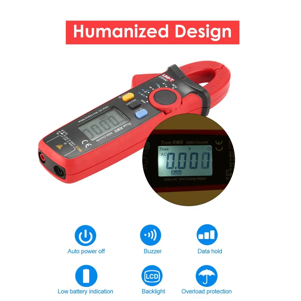 UNI T мини True RMS цифровой ручной мультиметр зажим Volmeter Авто диапазон DC/AC напряжение