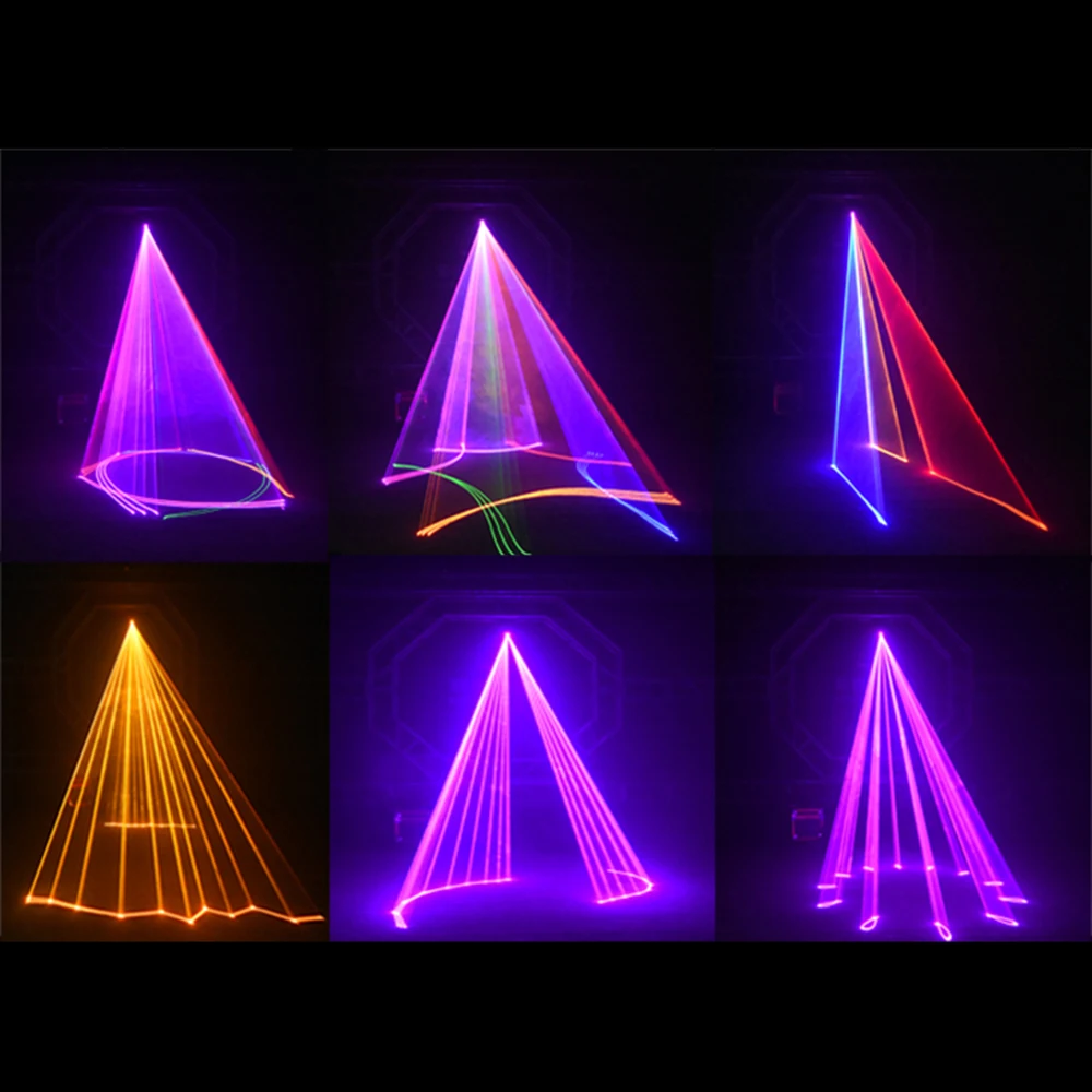 Лазерный 3D светильник RGB цветные DMX 512 сканер проектор для вечеринки Рождества