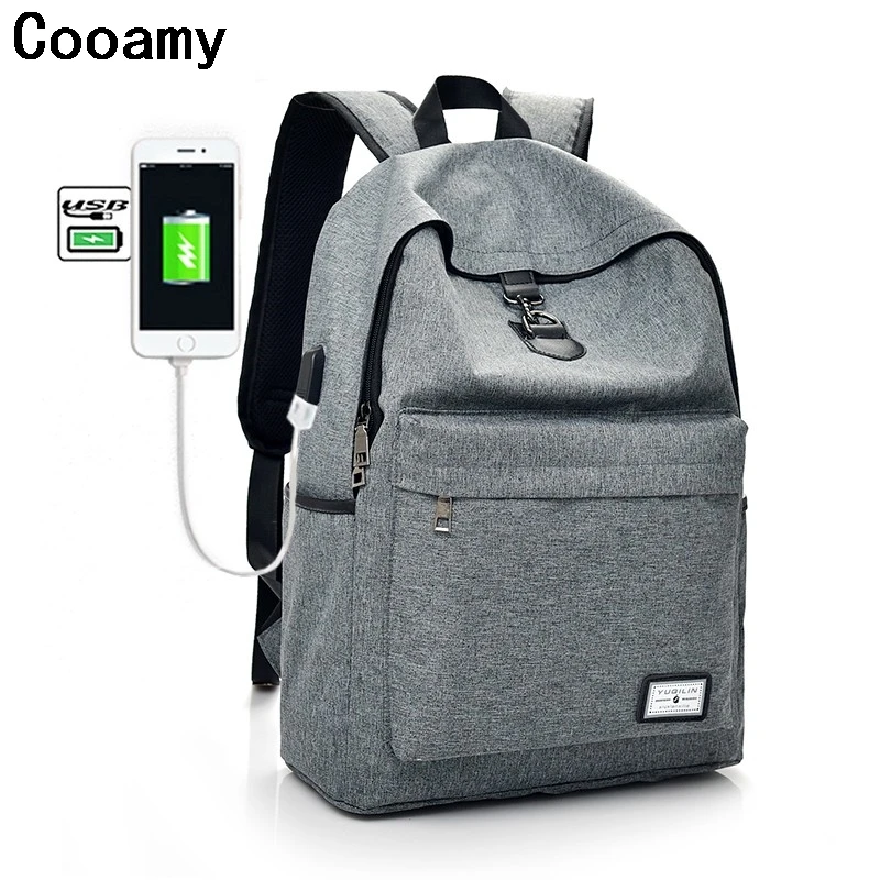 

New 2019 Man Backpack USB Charging Canvas Backpacks School Bags For Teenagers Girl mochila feminina Students Laptop Satchel