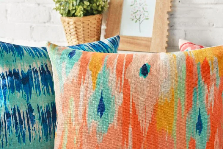 Декоративные Чехлы хлопковый льняной наволочки для подушки разноцветный абстрактный акварельный домашний декоративный чехол для подушки 45x45 см