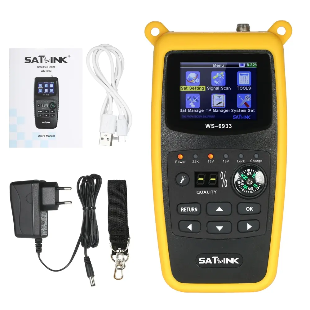 SATLINK WS6933 LCD Satellite Finder Meter Digital satellite tv receiver with Compass Digital Satellite Signal Finder Meter