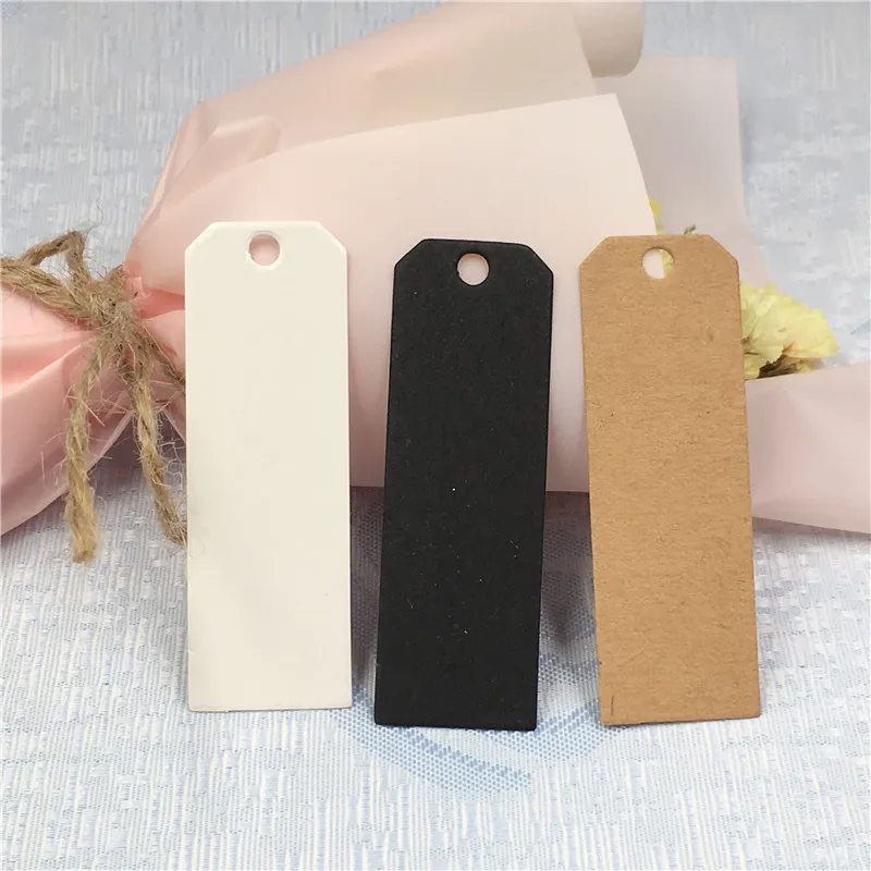 100pcs 6*2cm DIY Kraft Paper Tags Head Label Luggage Wedding Party Candy  Boxes/Bags/Bottles Packaging Decor Hang Tag - AliExpress