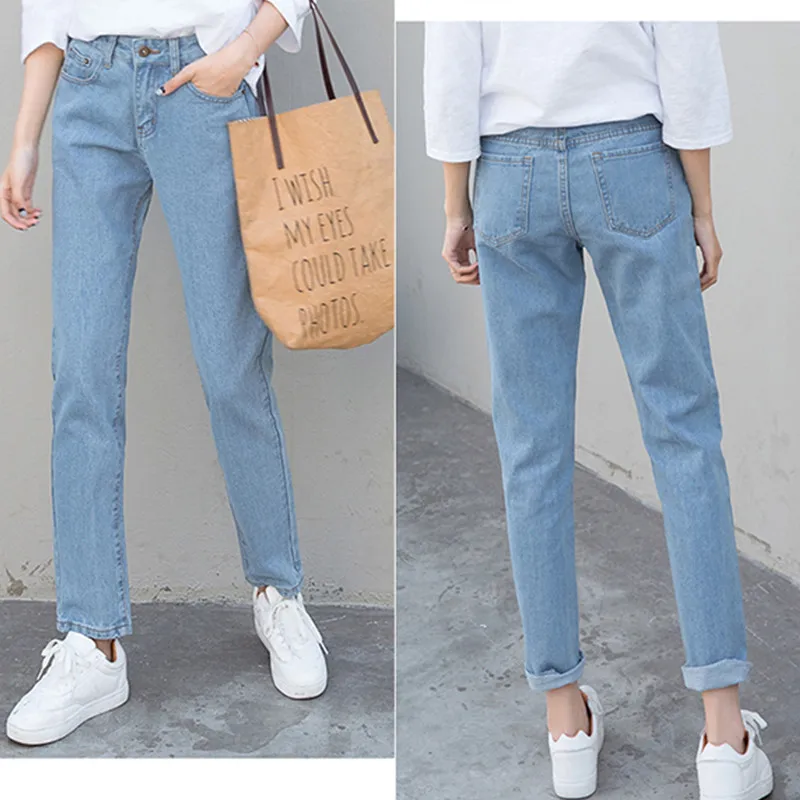 Women Trousers Slim Harem Pants Vintage Loose Cowboy Pants High Waist Jeans Womens Pants Long Pants Denim Women Clothing C292