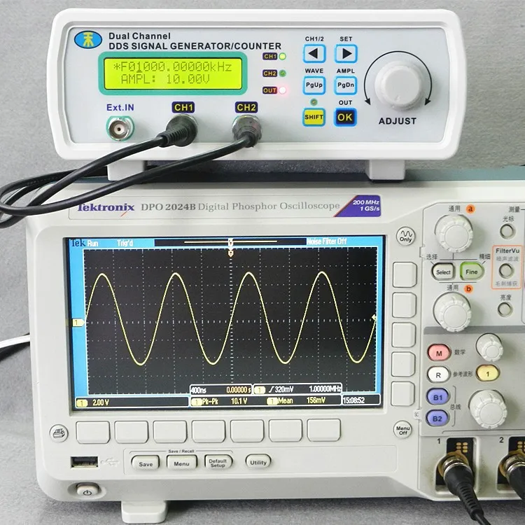 MHS-5200A Высокоточный цифровой двухканальный DDS генератор сигналов произвольной формы 200MSa/s 0-20 МГц