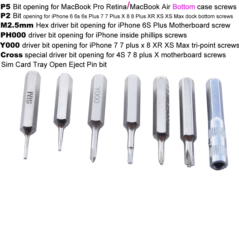 10 Lot Tri-Point Y000 Replacement Bits for 4mm Mini Hex Drive Screwdrivers or Power Drivers