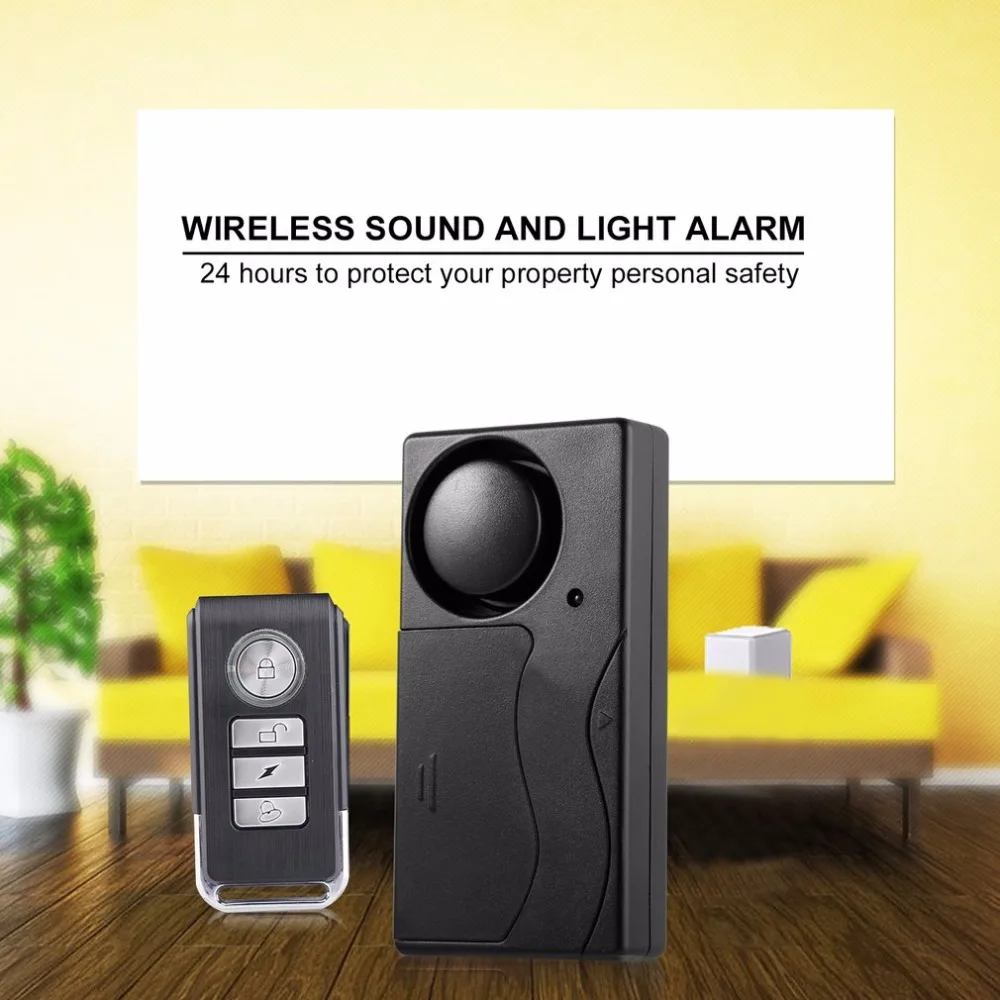 

Compact Small 105dB Ultra-loud Vibration Perception Wireless Vibration Trigger Safety Alarm with Remote Control
