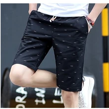 Мужские хлопковые шорты с принтом летние модные брендовые воздухопроницаемые пляжные шорты мужские шорты удобные мужские шорты больших размеров