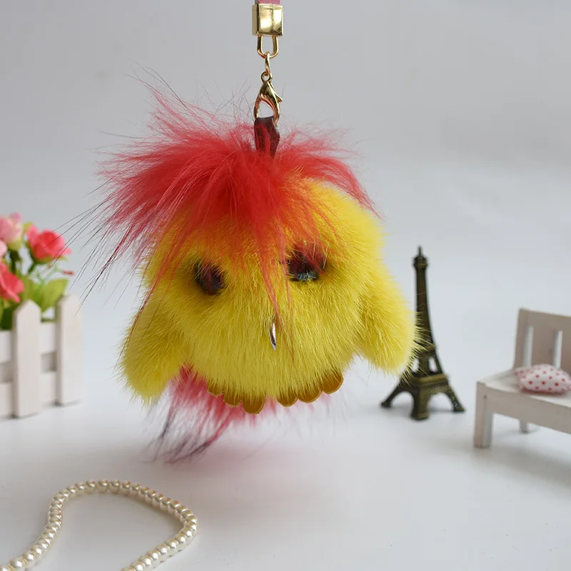 

Genuine mink Fur Keychain fashion Fur Key ring bag charm