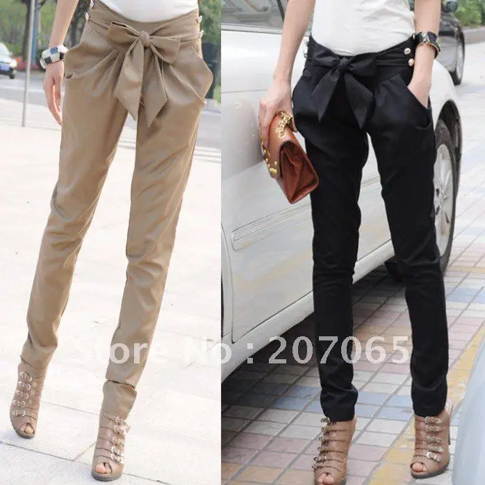 Free shipping high quality women's pants, casual pants, Bow harem pants