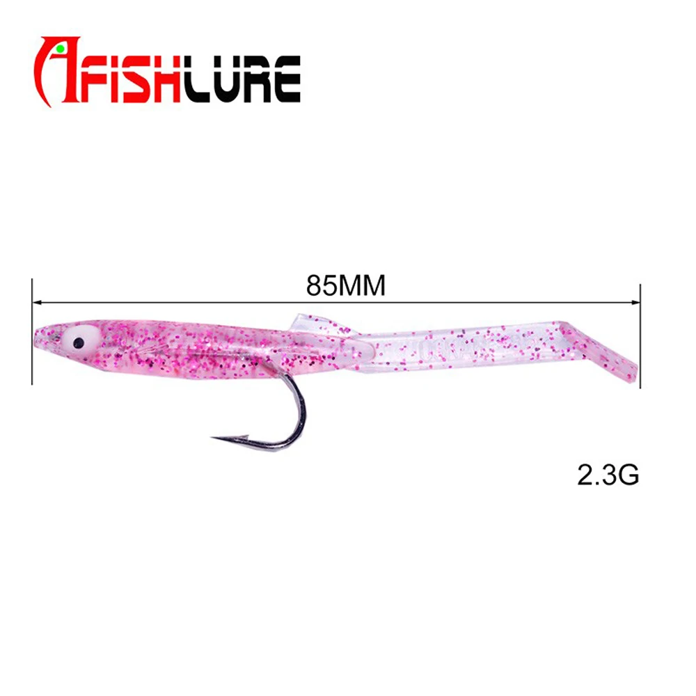 Afishlure, 6 шт./лот, рыбацкая Мягкая приманка, 8,5 см, 2,3 г, мягкий морской угорь, высокое качество, ложная приманка, весло, хвост, песок, угорь, рыболовные снасти, Pesca