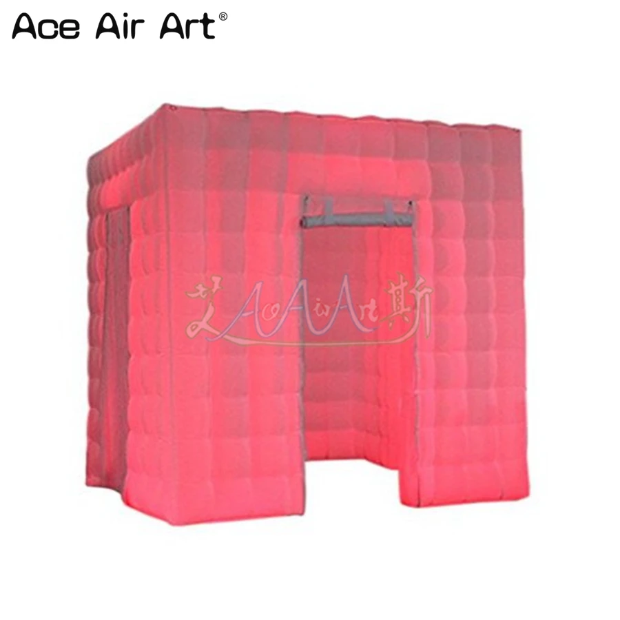 

Newest design 3 doors inflatable photo booth enclosure,event party cabinet with foldable curtains for people and cameral