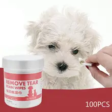  100pc Pet Eye Wet Wipes Dog Cleaning Paper Towels Cat Tear Stain Remover Cleaning Wipes Grooming Supplies 