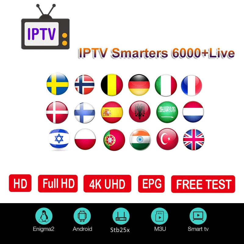 

HD World IPTV +6000 Live tv box VOD 4K HD Channel best for Europe Arabic Asian Africa Latino America Global IPTV subscription
