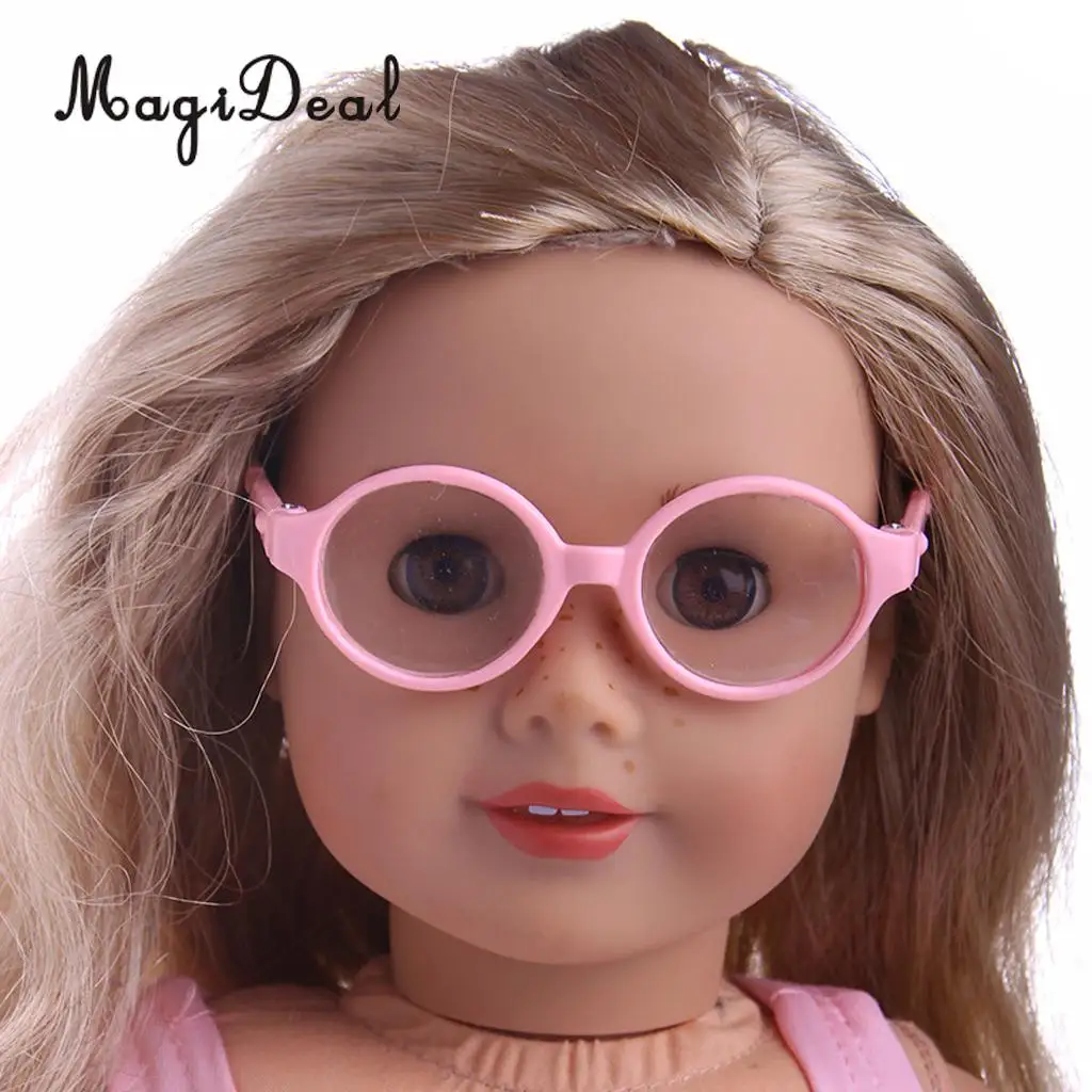 1Pair Cute Doll Glasses Black Eyeglasses Made for 18 inch American Doll My Life Dolls Clothes Accs Children Girls Toy