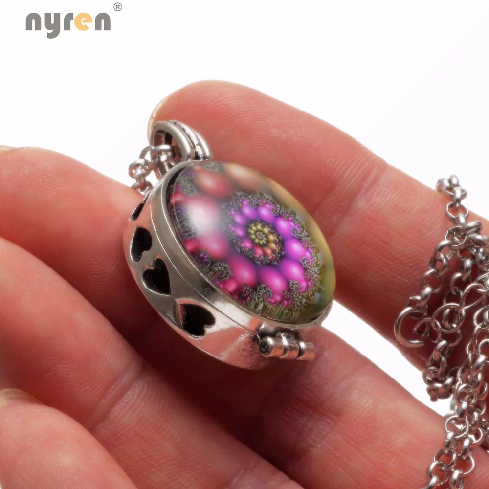 Perfume Aroma Pendant Necklace With Foam 25mm Glass Charms Lighthouse Multi Pattern For Man Women& Girl DZ1750