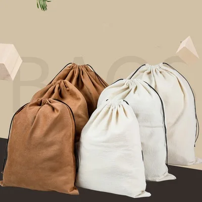 

Zavorohin High Quality Large Big Size 32x40, 40x50, 49x60 cm Soft Flannel Drawstring Suede Packaging Bag For Wallet Shoulder Bag