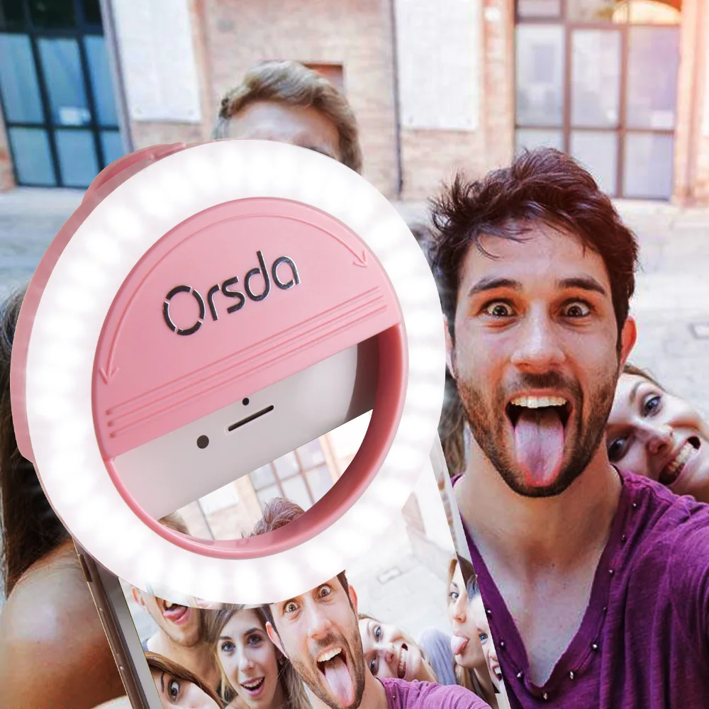 

Orsda Universal LED Photography Flash Light Up Selfie Luminous Lamp Night Phone Ring For iPhone SE 5 6 6S 7 7S Plus LG Samsung..