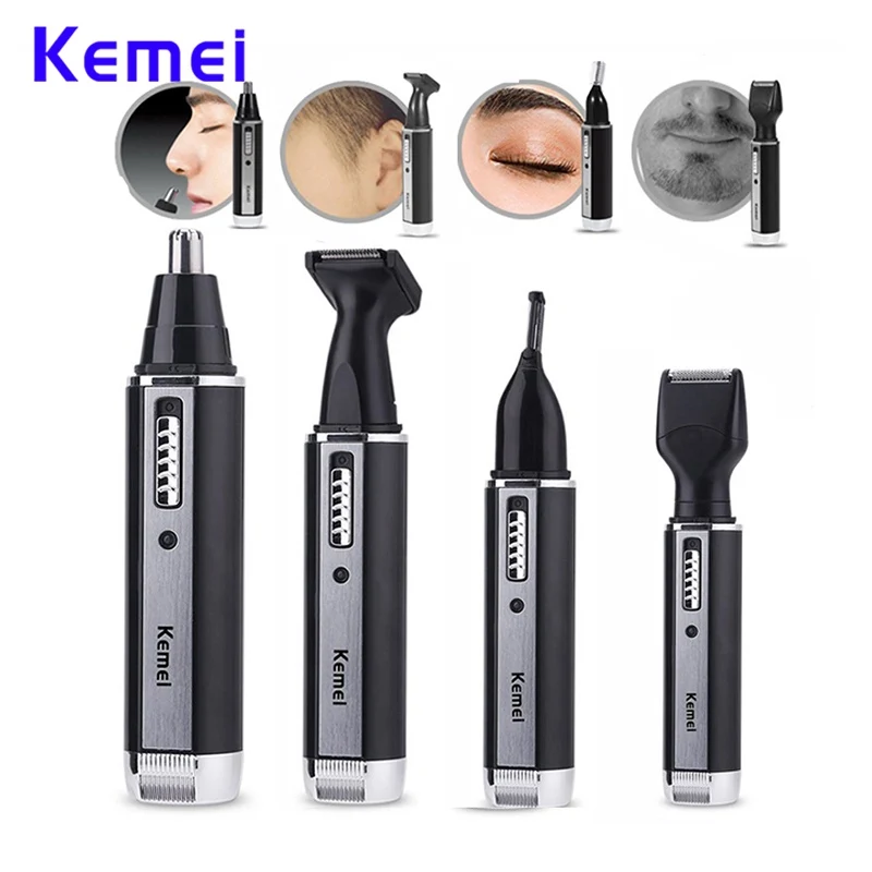 Billig Kemei KM 6630 4 in 1 Elektrische Nase Ohr Haar Trimmer Wiederaufladbare Bart Augenbraue Trimmer Elektrische Nase Ohr Rasierer haar Cliper