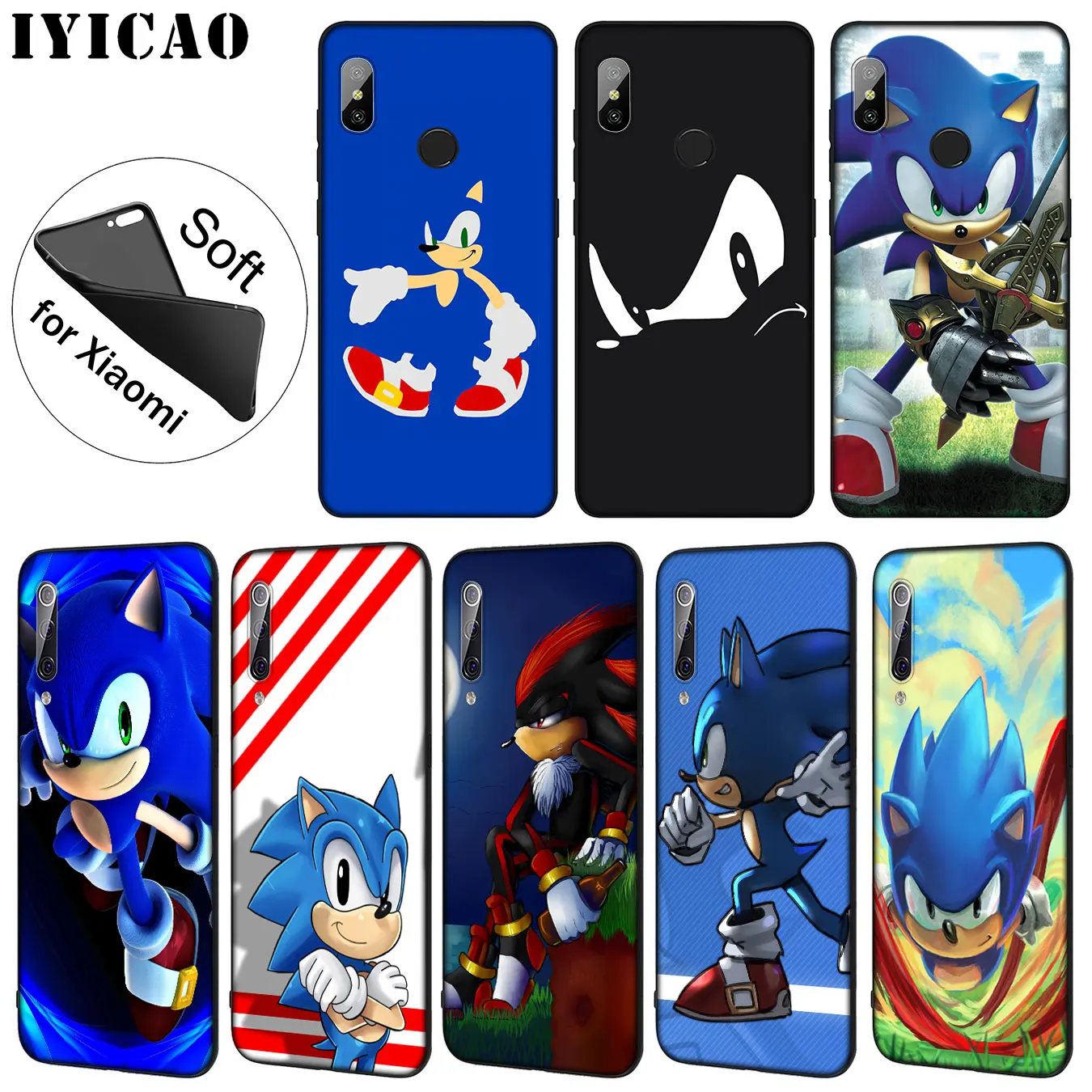 IYICAO Sonic the Hedgehog Soft Silicone Phone Case for Xiaomi Mi 10 9 9T CC9 CC9E 8 SE A3 Pro A1 A2 Lite 6 pocophone f1 |