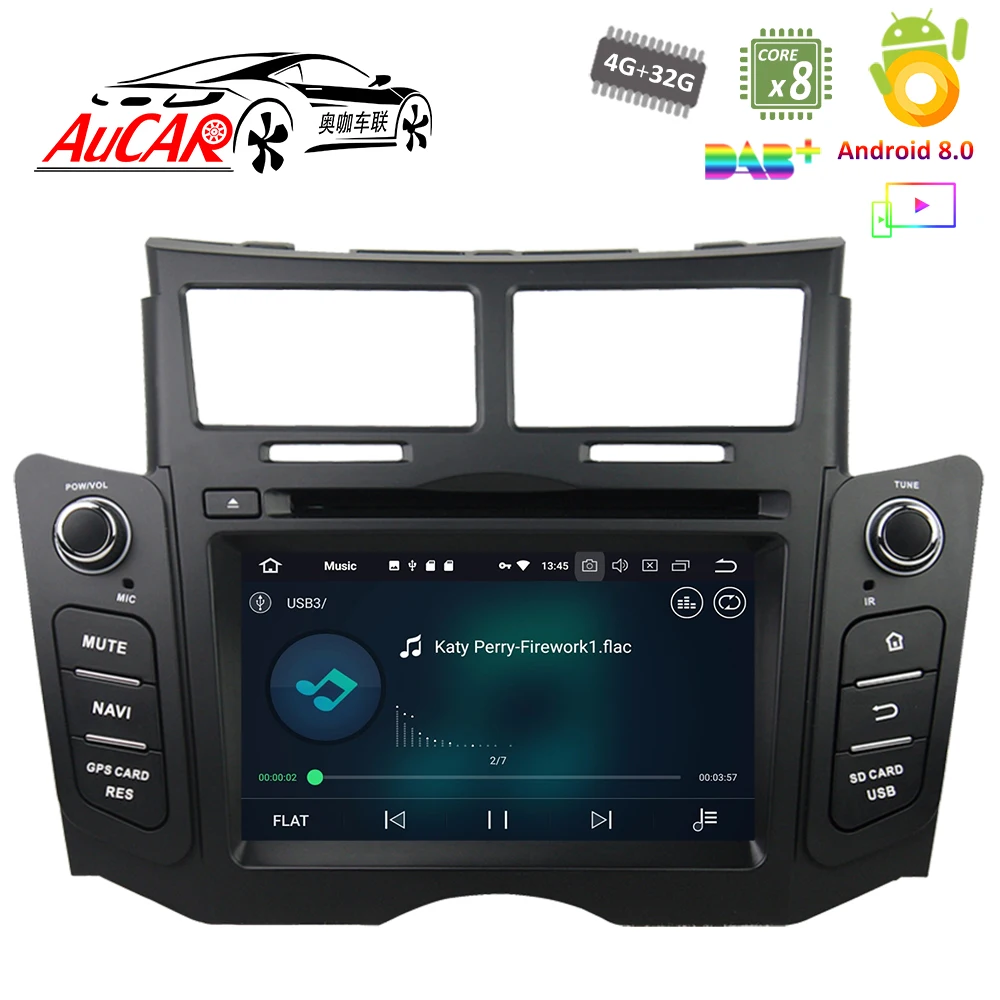 Cheap Android 8.0 6.2" Touch Screen for Toyota Yaris car dvd 2005 - 2011 Car GPS Multimedia Bluetooth GPS Radio WIFI 4G Stereo AUX 1